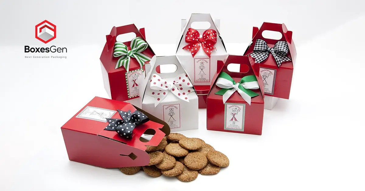 Christmas Cookie Boxes with Window Business Packaging