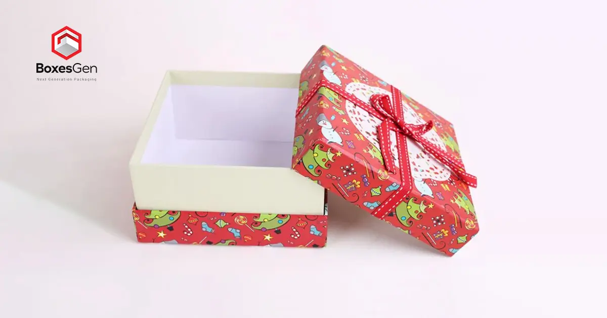 Decorative Christmas Gift Box with Ribbons