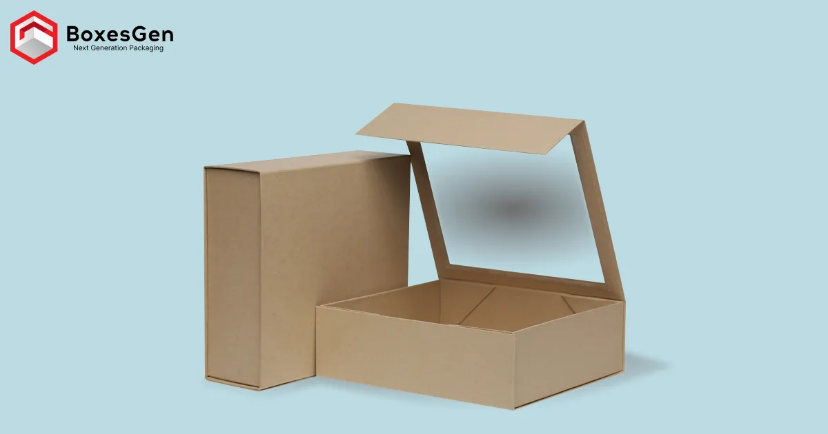 Custom kraft Boxes with clear lids with window