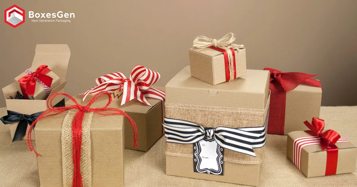 Kraft Gift Packaging Box with Christmas Theme