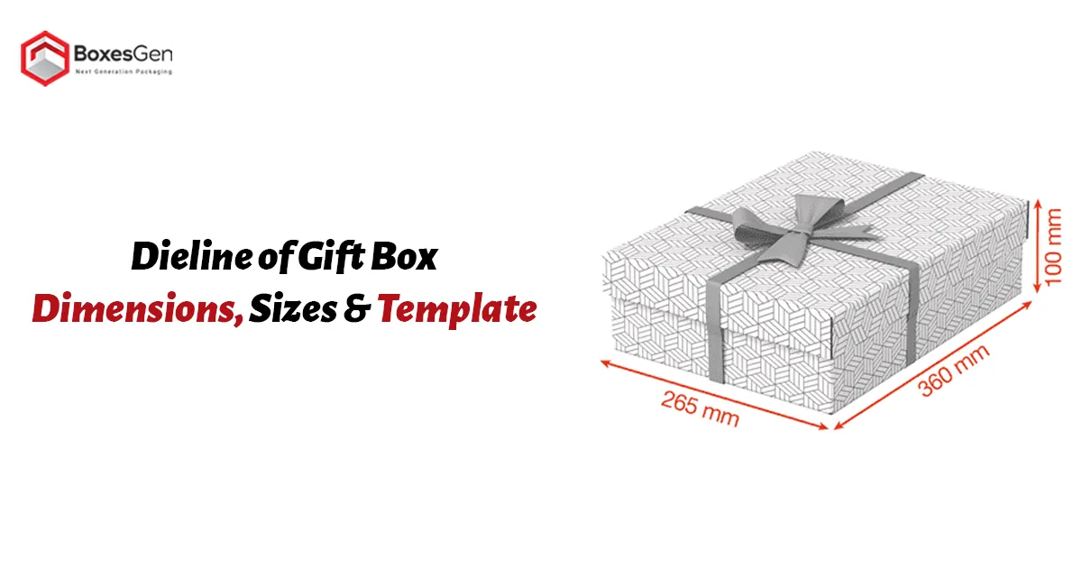 Dieline of Gift Box Dimensions, Sizes & Template