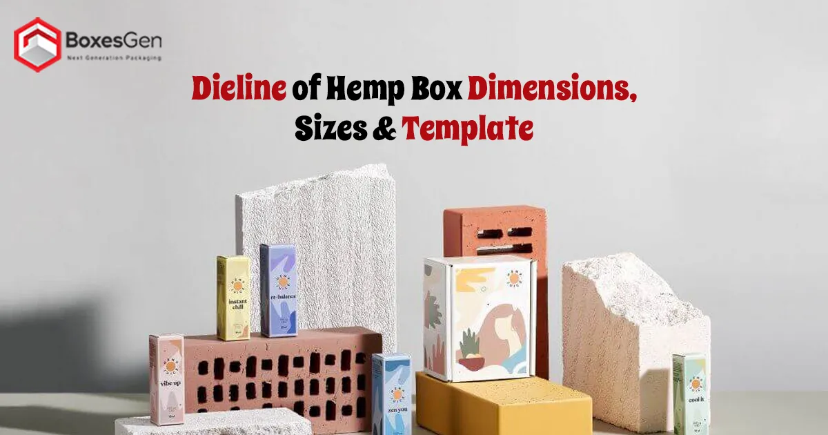 Dieline of Hemp Box Dimensions, Sizes & Template