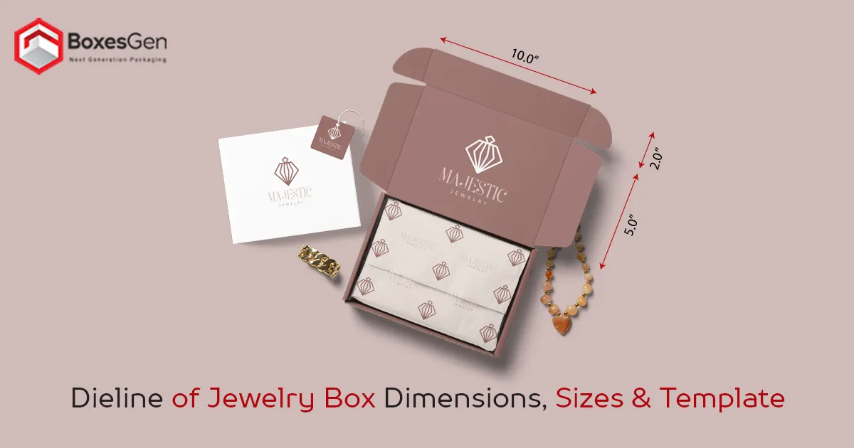 Dieline of Jewelry Box Dimensions, Sizes & Template