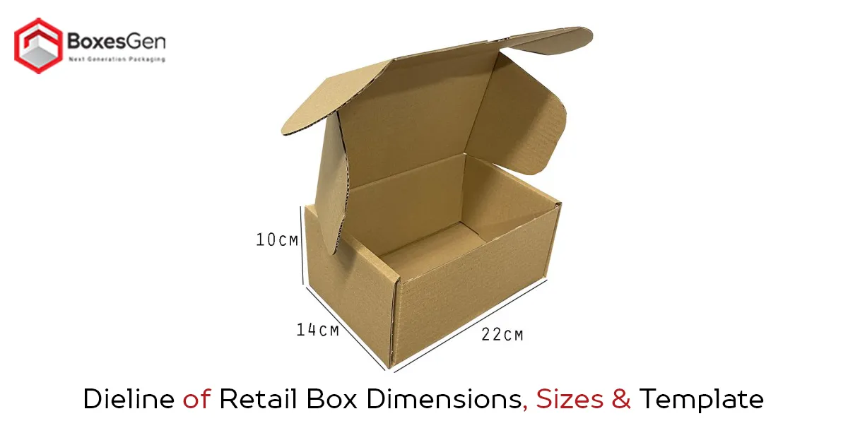 Dieline of Retail Box Dimensions, Sizes & Template