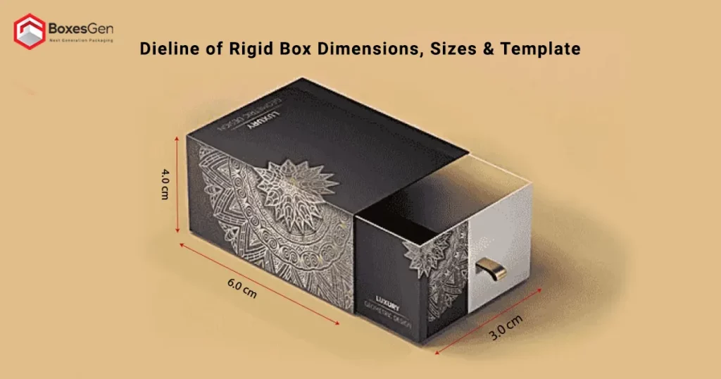 Dieline of Rigid Box Dimensions, Sizes & Template