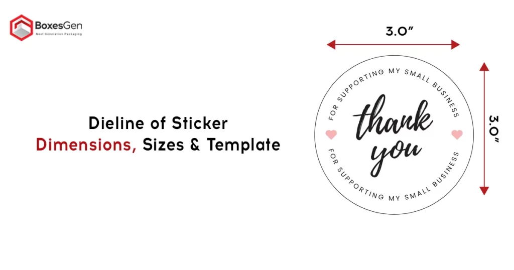 Dieline of Sticker Dimensions, Sizes & Template