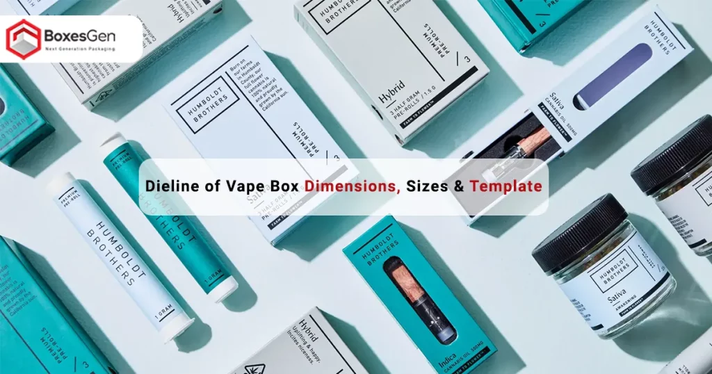 Dieline of Vape Box Dimensions, Sizes & Template