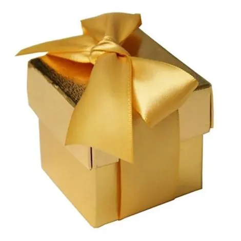Gold favor boxes with lids