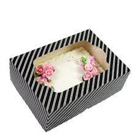 black cake box with window