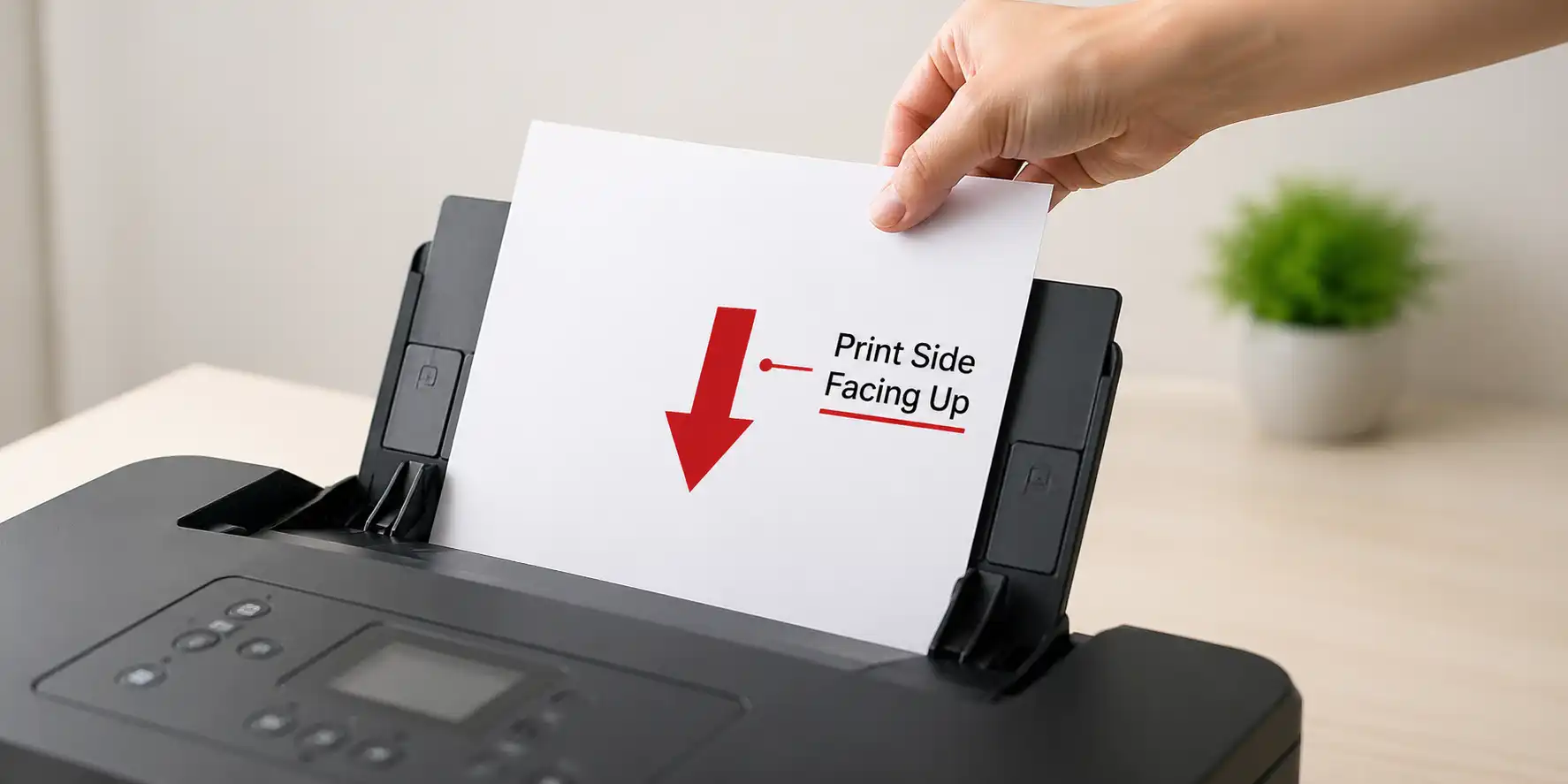 Loading cardstock into rear-feed tray of a home printer