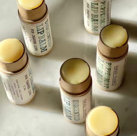 kraft lip balm label