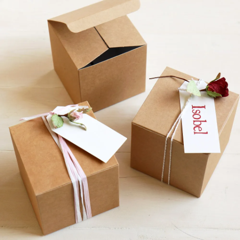 One Piece Color Tinted Kraft Tuck Top Gift Boxes Packaging